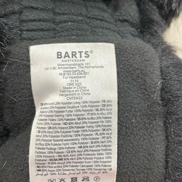 Barts Amsterdam Headband Ear Warmer Faux Fur Netherlands Winter One Size - Picture 9 of 11
